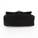 CHANEL Mini Matelasse 17 Single Flap Chain Bag Suede Purple Gold CC Auth 122356-5