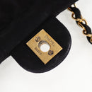 CHANEL Mini Matelasse 17 Single Flap Chain Bag Suede Purple Gold CC Auth 122356-19