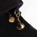 CHANEL Mini Matelasse 17 Single Flap Chain Bag Suede Purple Gold CC Auth 122356-20