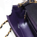 CHANEL Mini Matelasse 17 Single Flap Chain Bag Suede Purple Gold CC Auth 122356-23