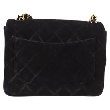 CHANEL Mini Matelasse 17 Single Flap Chain Bag Suede Purple Gold CC Auth 122356 - 0