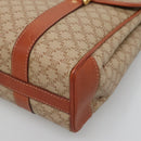 CELINE Macadam Canvas Hand Bag Beige Gold Auth 122360-14