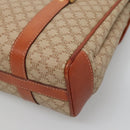 CELINE Macadam Canvas Hand Bag Beige Gold Auth 122360-9