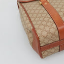 CELINE Macadam Canvas Hand Bag Beige Gold Auth 122360-16