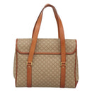 CELINE Macadam Canvas Hand Bag Beige Gold Auth 122360-2