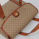 CELINE Macadam Canvas Hand Bag Beige Gold Auth 122360-6