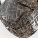 FENDI Zucca Canvas Mia Chain Shoulder Bag Silver Gold Auth 122372AV-14