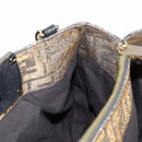 FENDI Zucca Canvas Mia Chain Shoulder Bag Silver Gold Auth 122372AV-18