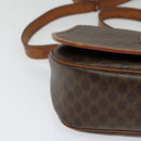 CELINE Macadam Canvas Shoulder Bag PVC Leather Brown Gold Auth 122373-9
