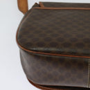 CELINE Macadam Canvas Shoulder Bag PVC Leather Brown Gold Auth 122373-15