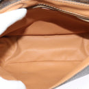 CELINE Macadam Canvas Shoulder Bag PVC Leather Brown Gold Auth 122373-10