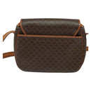 CELINE Macadam Canvas Shoulder Bag PVC Leather Brown Gold Auth 122373-2