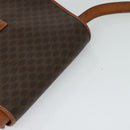 CELINE Macadam Canvas Shoulder Bag PVC Leather Brown Gold Auth 122373-6