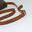 CELINE Macadam Canvas Shoulder Bag PVC Leather Brown Gold Auth 122373-7