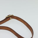 CELINE Macadam Canvas Shoulder Bag PVC Leather Brown Gold Auth 122373-8