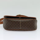 CELINE Macadam Canvas Shoulder Bag PVC Leather Brown Gold Auth 122373-5