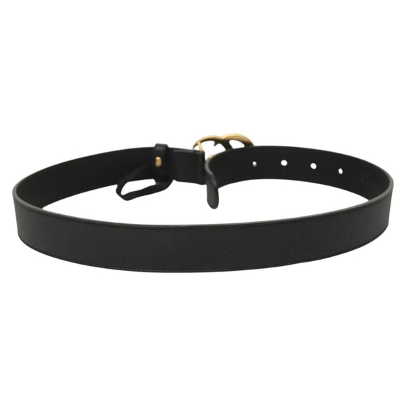 GUCCI GG Marmont Belt Leather 33.5"" Black Gold 414516 Auth 122376