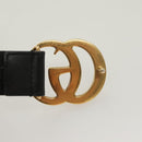 GUCCI GG Marmont Belt Leather 33.5"" Black Gold 414516 Auth 122376-7
