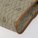 Christian Dior Honeycomb Canvas Chain Bag PVC Leather Beige Gold Auth 122377-15