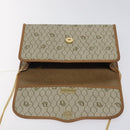 Christian Dior Honeycomb Canvas Chain Bag PVC Leather Beige Gold Auth 122377-10