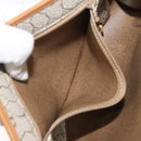 Christian Dior Honeycomb Canvas Chain Bag PVC Leather Beige Gold Auth 122377-21