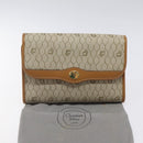 Christian Dior Honeycomb Canvas Chain Bag PVC Leather Beige Gold Auth 122377-12