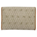 Christian Dior Honeycomb Canvas Chain Bag PVC Leather Beige Gold Auth 122377-2