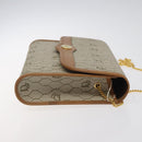 Christian Dior Honeycomb Canvas Chain Bag PVC Leather Beige Gold Auth 122377-3