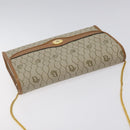 Christian Dior Honeycomb Canvas Chain Bag PVC Leather Beige Gold Auth 122377-6