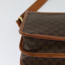 CELINE Macadam Canvas Shoulder Bag PVC Leather Brown Gold Auth 122382-15