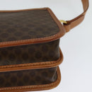 CELINE Macadam Canvas Shoulder Bag PVC Leather Brown Gold Auth 122382-16