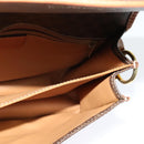 CELINE Macadam Canvas Shoulder Bag PVC Leather Brown Gold Auth 122382-19