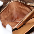 CELINE Macadam Canvas Shoulder Bag PVC Leather Brown Gold Auth 122382-11