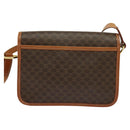 CELINE Macadam Canvas Shoulder Bag PVC Leather Brown Gold Auth 122382-2