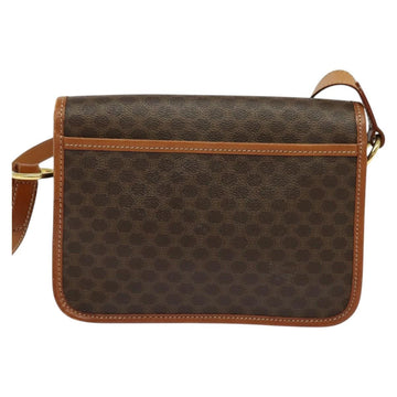 CELINE Macadam Canvas Shoulder Bag PVC Leather Brown Gold Auth 122382 - 0