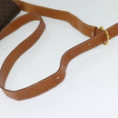 CELINE Macadam Canvas Shoulder Bag PVC Leather Brown Gold Auth 122382-7