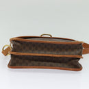 CELINE Macadam Canvas Shoulder Bag PVC Leather Brown Gold Auth 122382-5