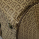 FENDI Zucchino Canvas Boston Bag Vintage Gold Beige Auth 122399-13