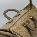 FENDI Zucchino Canvas Boston Bag Vintage Gold Beige Auth 122399-16