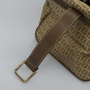 FENDI Zucchino Canvas Boston Bag Vintage Gold Beige Auth 122399-17