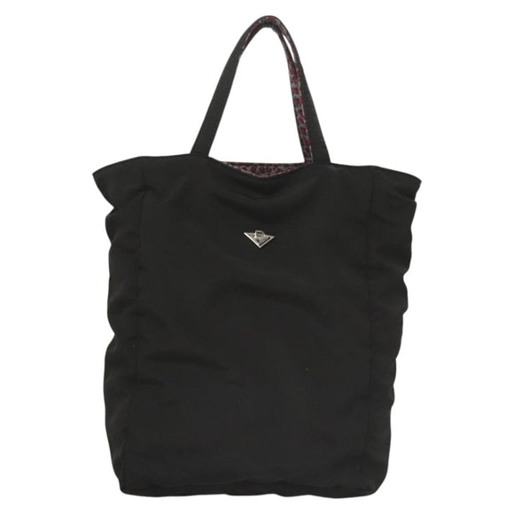 BOTTEGA VENETA Hand Bag Nylon Black Silver Auth 122411