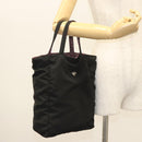 BOTTEGA VENETA Hand Bag Nylon Black Silver Auth 122411-22