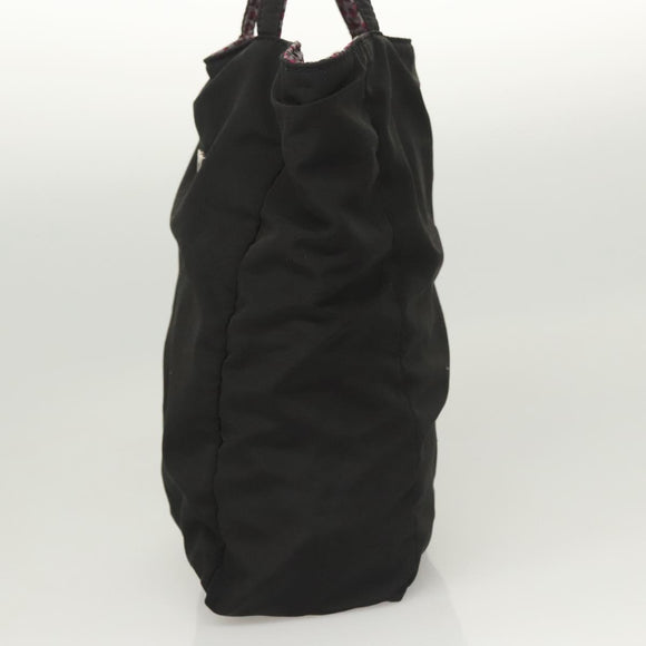 BOTTEGA VENETA Hand Bag Nylon Black Silver Auth 122411