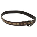 GUCCI GG Canvas Interlocking Belt 33.5"" Beige Brown 114874 Auth 122413-1
