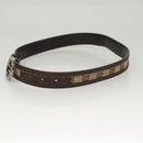 GUCCI GG Canvas Interlocking Belt 33.5"" Beige Brown 114874 Auth 122413-4