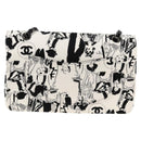 CHANEL Chain Shoulder Bag Canvas White Silver CC Auth 122423SM-2