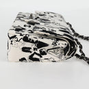 CHANEL Chain Shoulder Bag Canvas White Silver CC Auth 122423SM-4