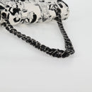 CHANEL Chain Shoulder Bag Canvas White Silver CC Auth 122423SM-7