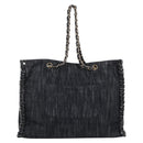 CHANEL Matelasse Chain Shoulder Bag Denim Navy Silver CC Auth 122424SM-2