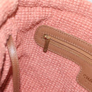 CHANEL Shoulder Bag Raffia Beige Gold CC Auth 122425V-21